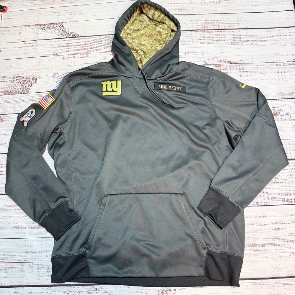 Nike NY Giants Hoodie XXL Salute to Service Therma-FIT Gray skattebo dart